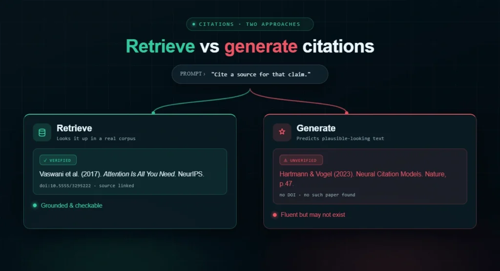 retrieve vs generate citations