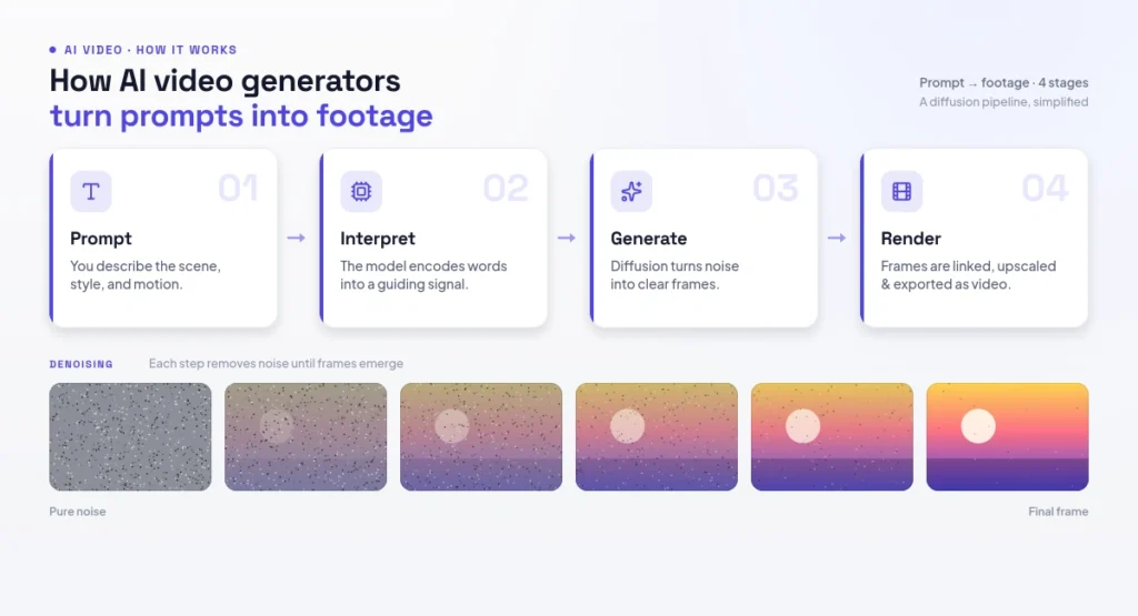 How AI video generators turn prompts into footage