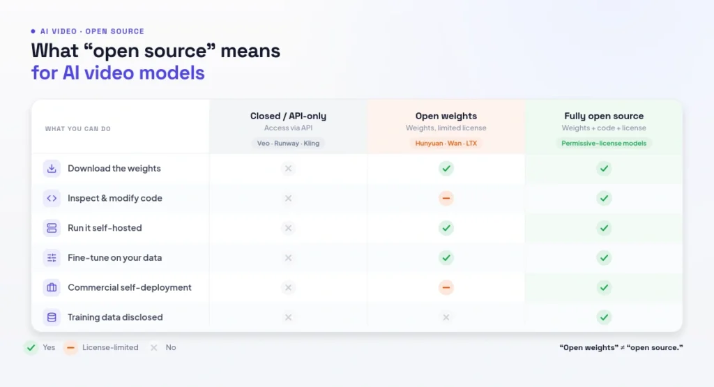 What "open source" means for AI video models