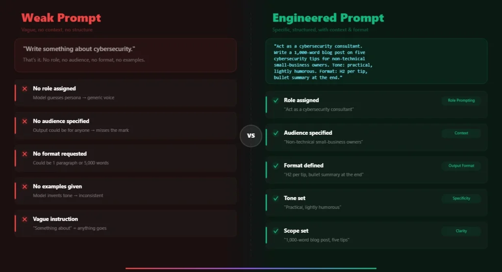 weak prompt vs strong prompt