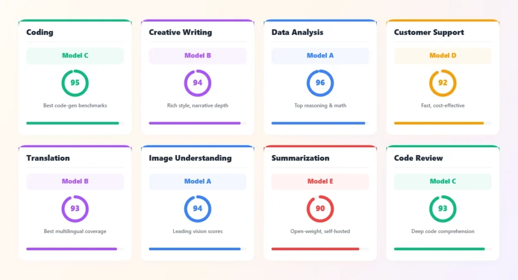 best AI model by use case
