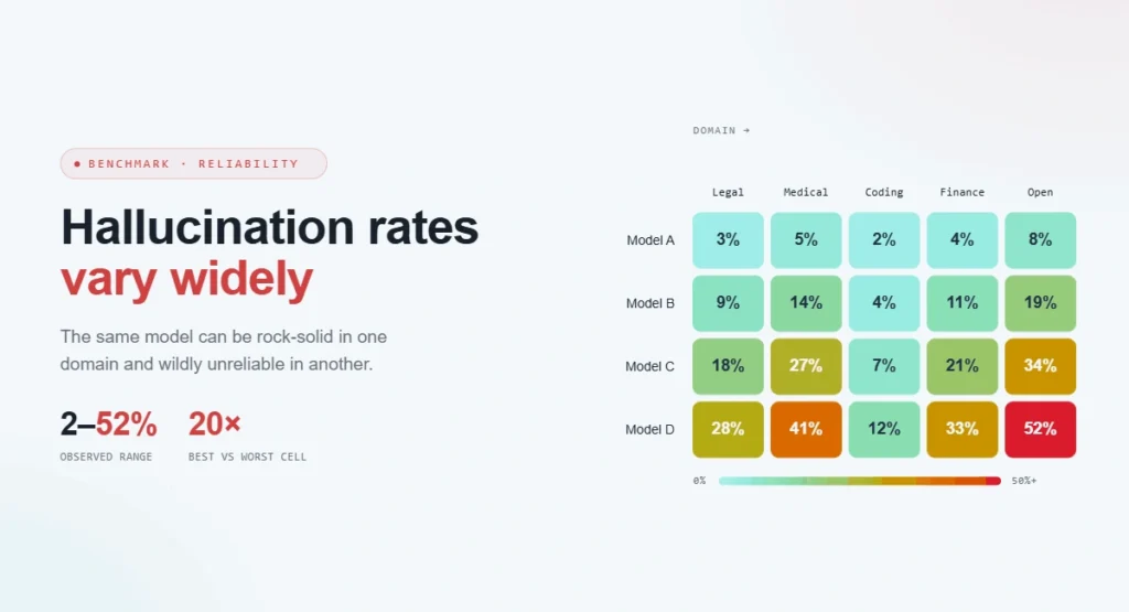 hallucination rates and risks