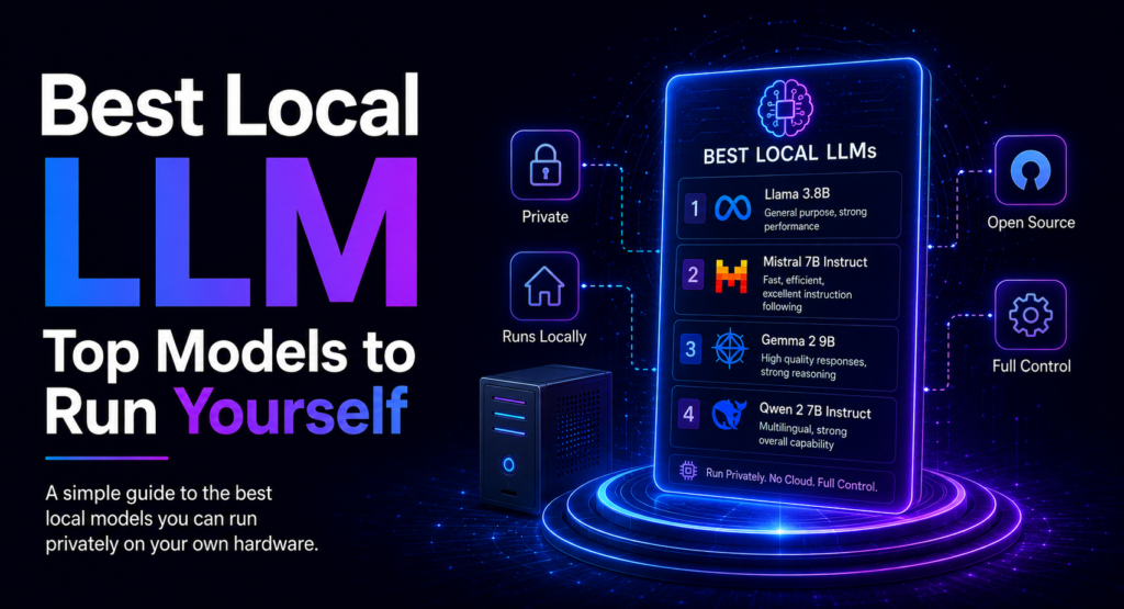 Best Local LLM: Top Open Models You Can Run Yourself in 2026 Best Local LLM: Top Models to Run Yourself