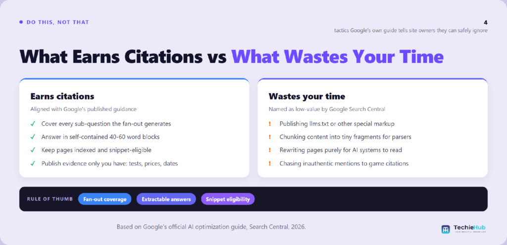 What Earns Citations vs What does Google officially tell you to ignore?