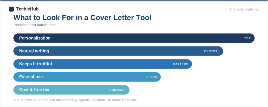 ranked factors for choosing an AI cover letter generator
