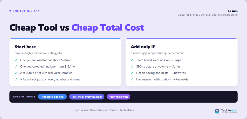 Side-by-side comparison of Start here vs Add only if — TechieHub infographic Side-by-side comparison of Start here vs Add only if