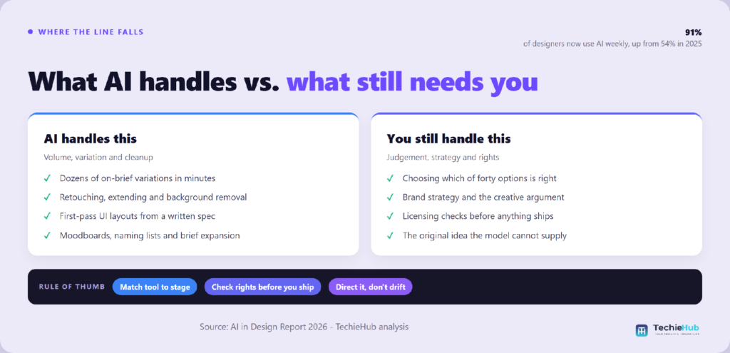 What AI handles vs. Which tool belongs at each stage of a project?