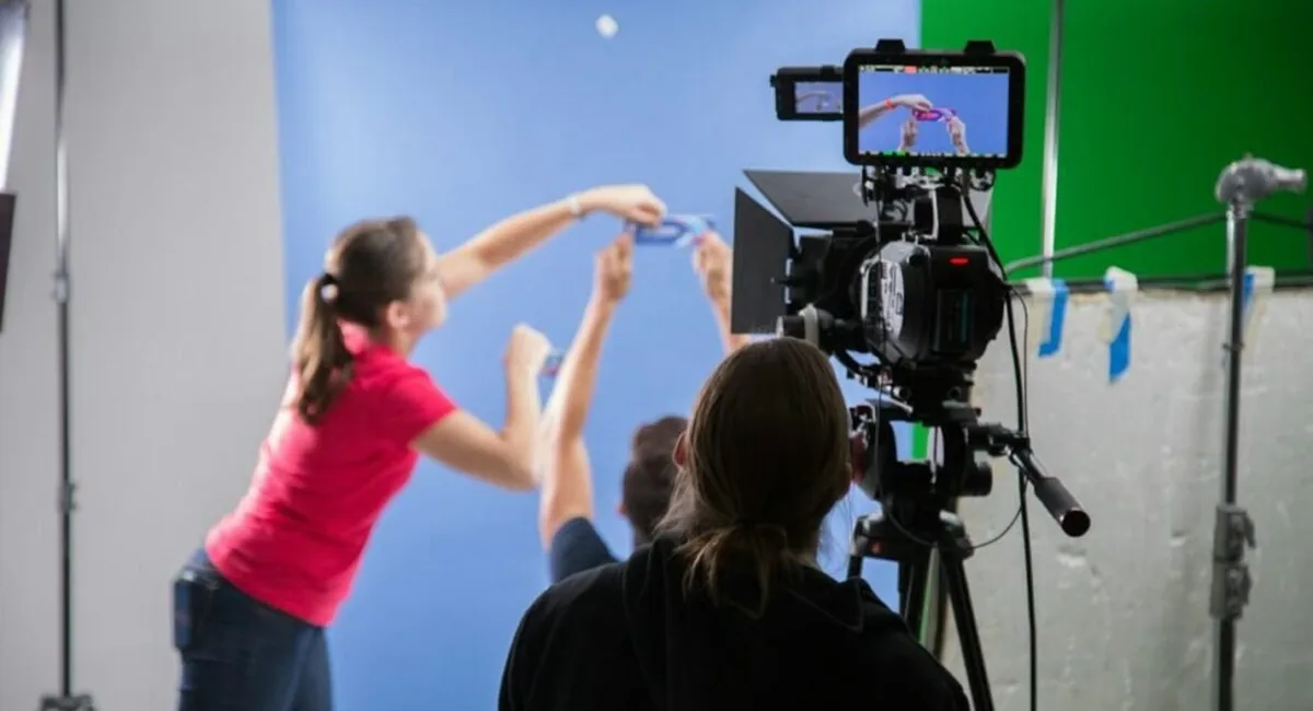 Behind-the-scenes commercial shoot showing the production work the best AI tools in media platforms for generative creativity compress rather than replace