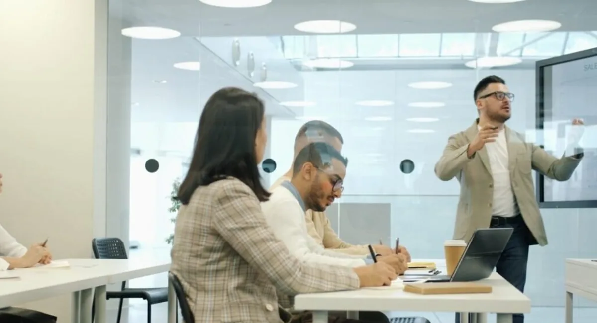 Team training session, the scheduled group format the best AI tools for corporate training roleplays supplement with unlimited individual practice