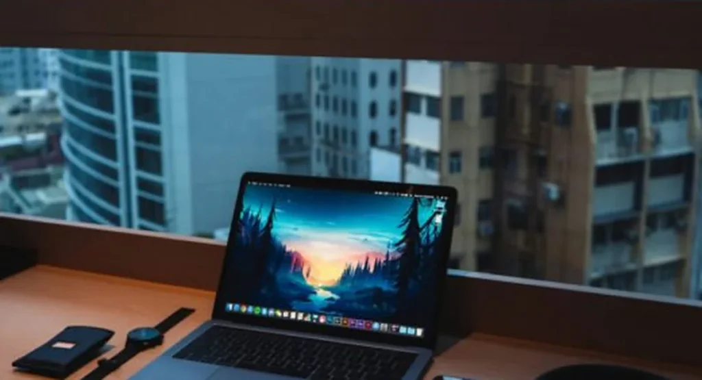Best Tool for AI Search Visibility: 7 Compared 2026 Laptop open by a window with a city view, researching the best tool for AI search visibility
