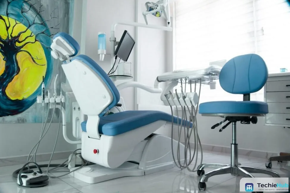 Dental operatory monitor showing radiograph analysis from the best AI tools for dental diagnostics, reviewed chairside with the patient present